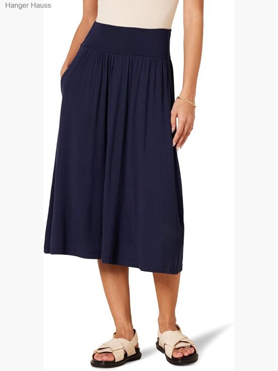 Dresses & Skirts - Women's Jersey Pull On Midi Skirt with Pockets